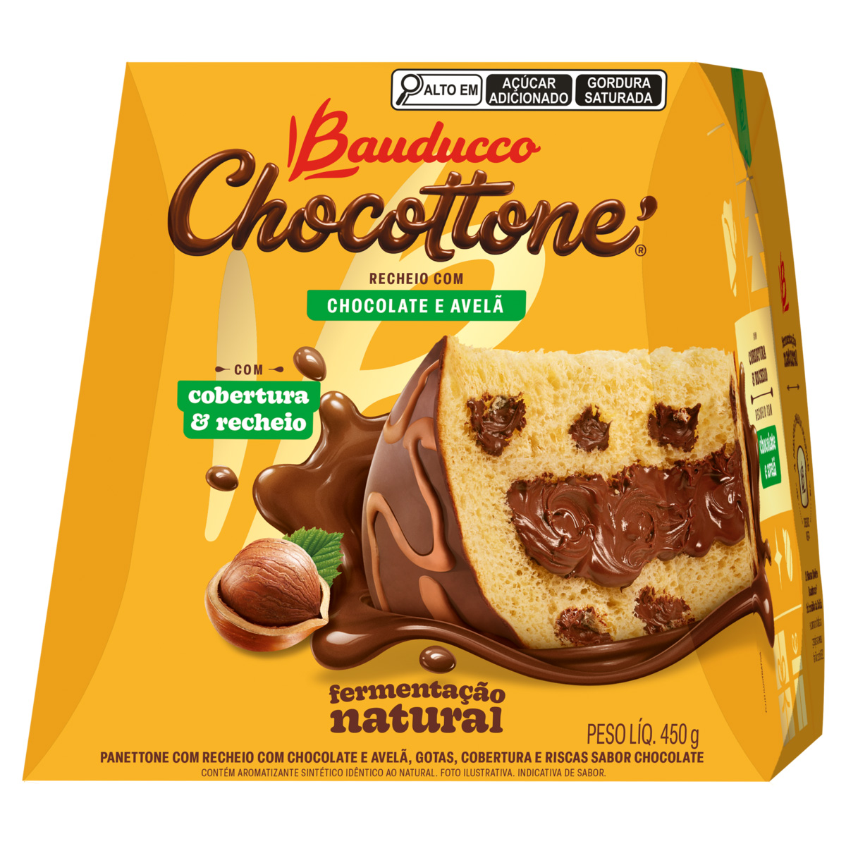 Chocottone Recheado Chocolate e Avelã Bauducco - 450g