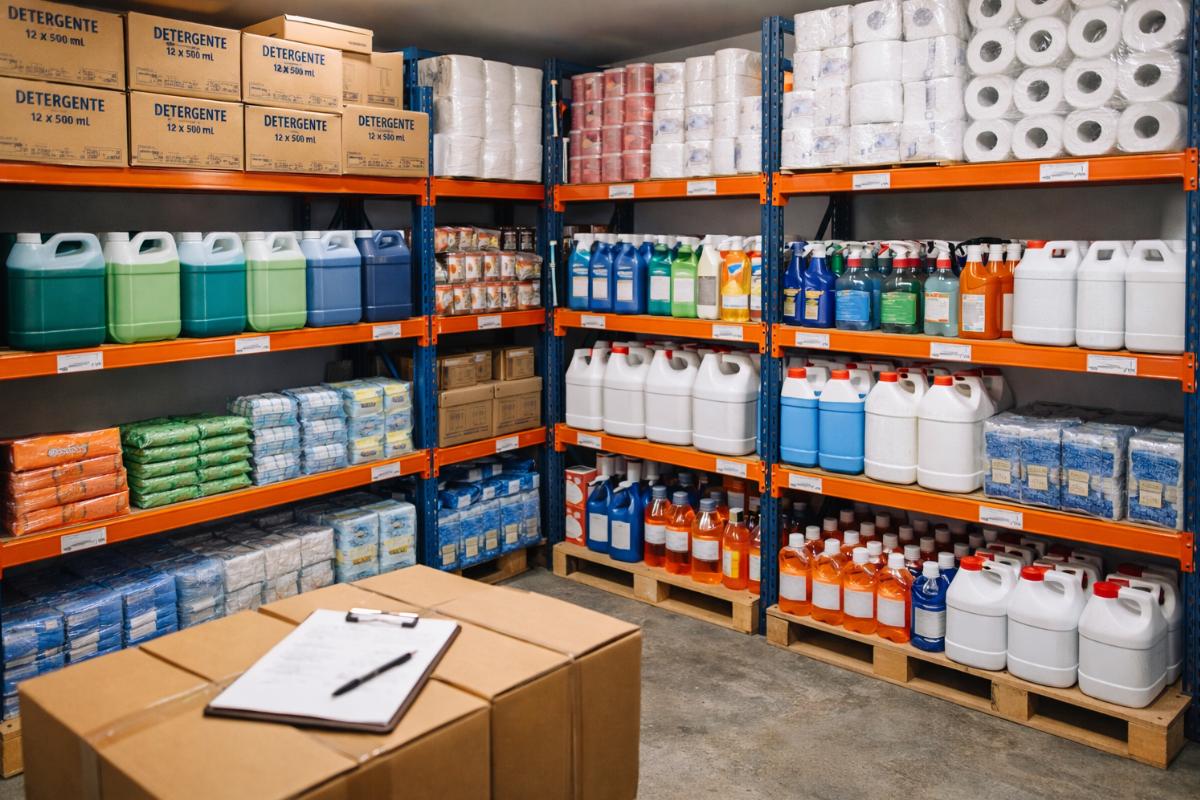 estoque de produtos de limpeza para empresa