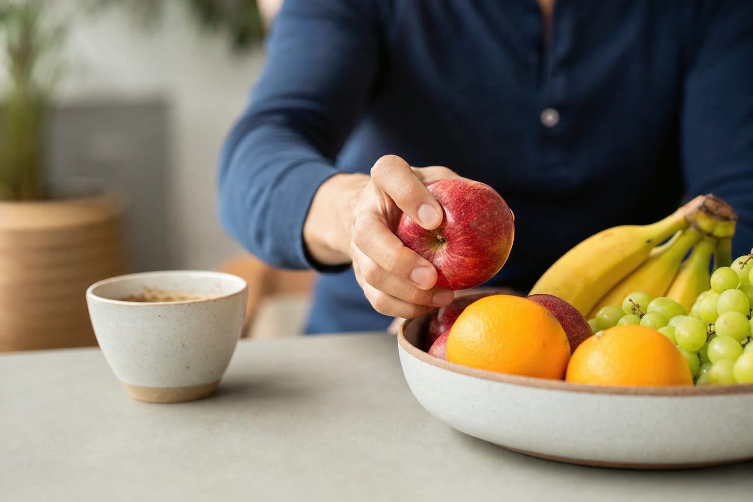 Frutas em uma mesa de coffee break empresarial