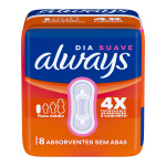 Absorvente Suave Sem Abas Always Super Proteção – 8 Unidades