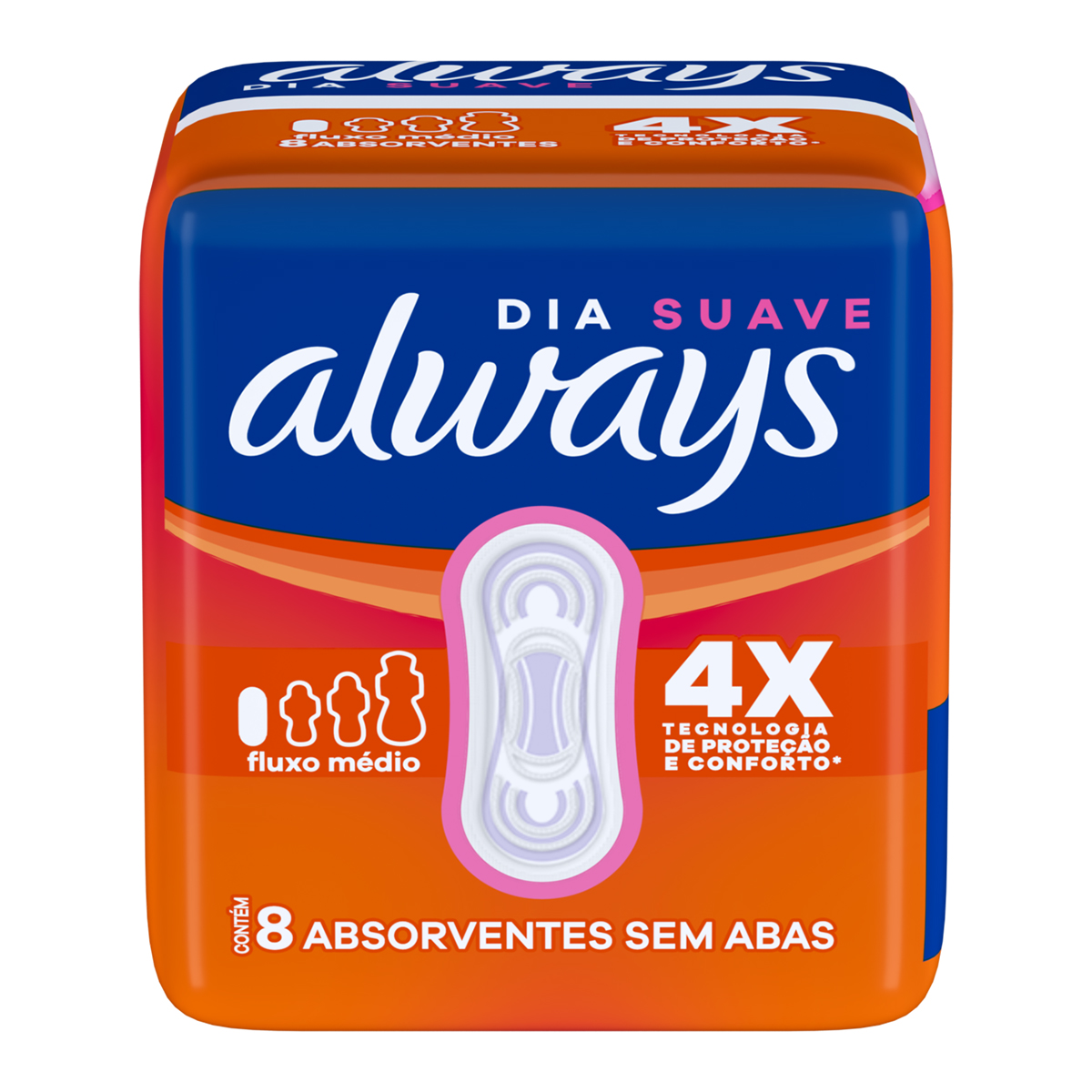 Absorvente Suave Sem Abas Always Super Proteção – 8 Unidades