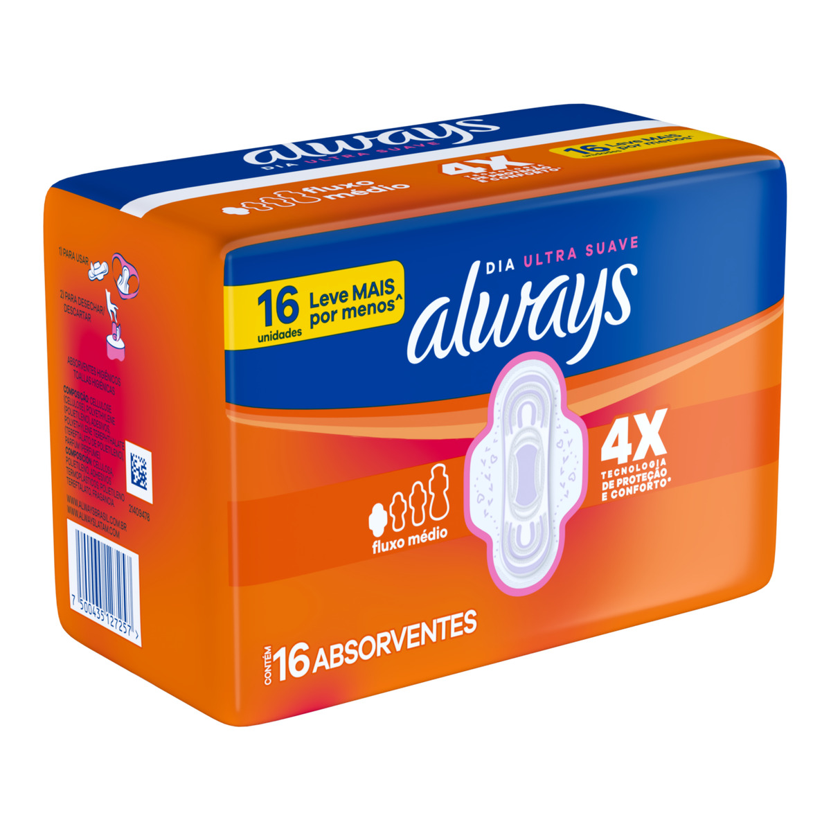 Absorvente Suave com Abas Super Proteção Always – 16 Unidades
