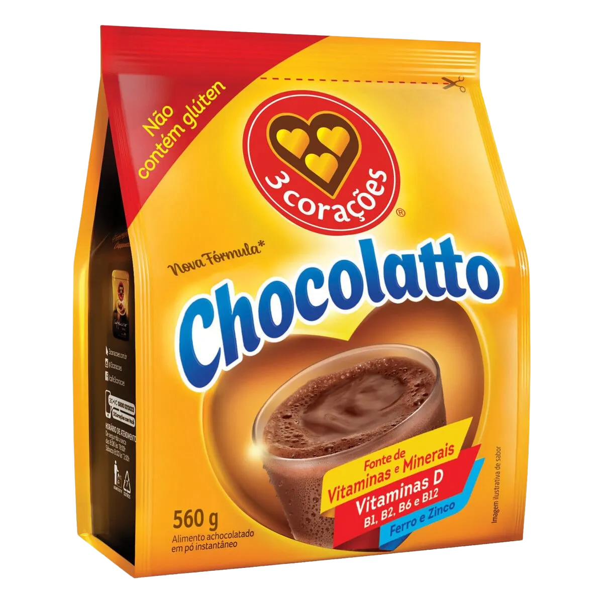 Achocolatado Chocolatto Refil 3 Corações - 560g