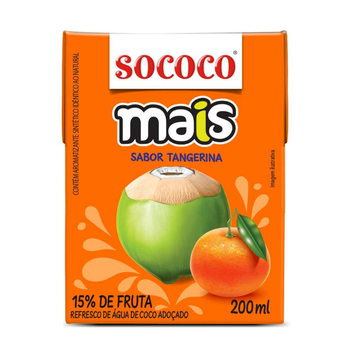 Água de Coco Mais Tangerina Sococo - 200ml