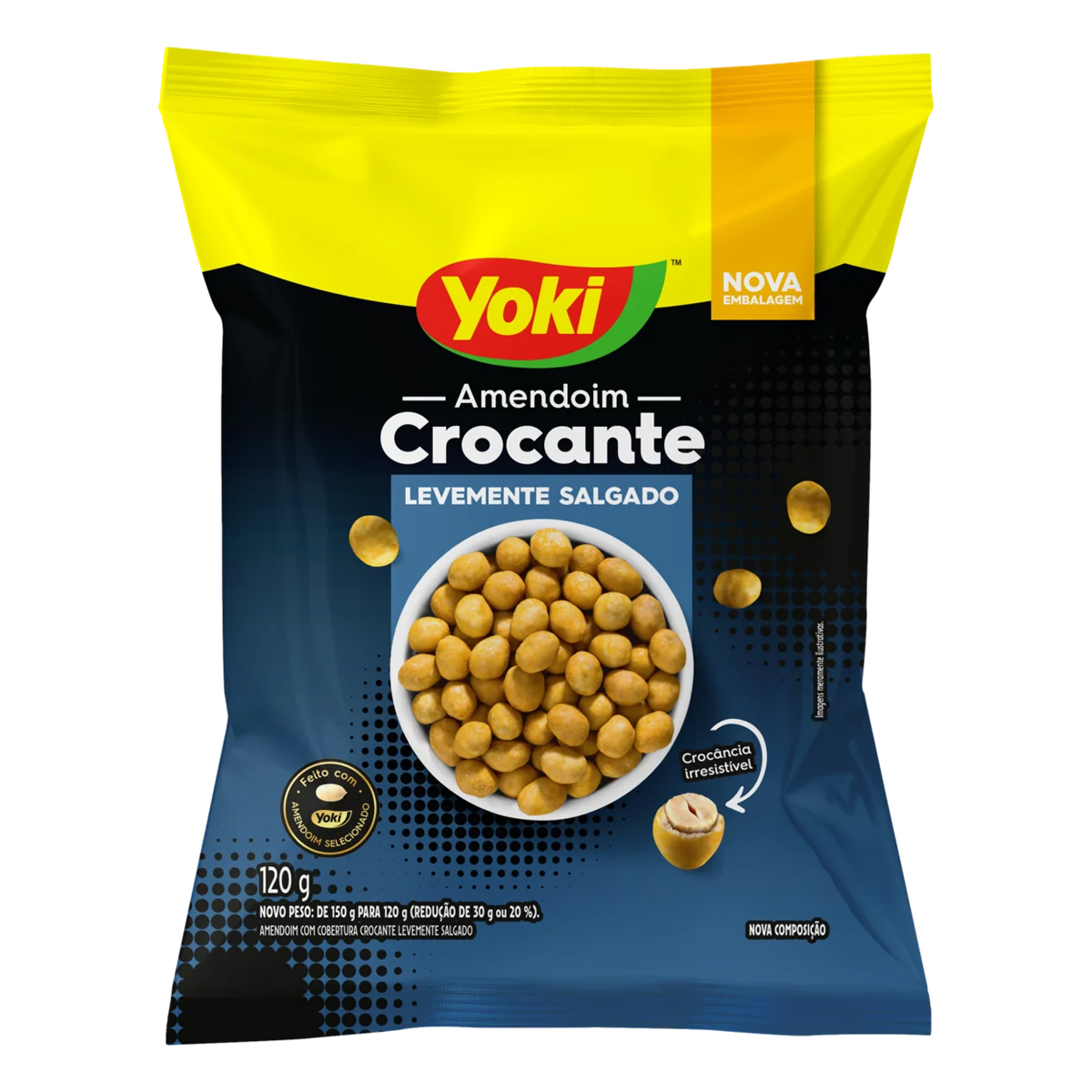 Amendoim Crocante Levemente Salgado Pacote Yoki – 120g