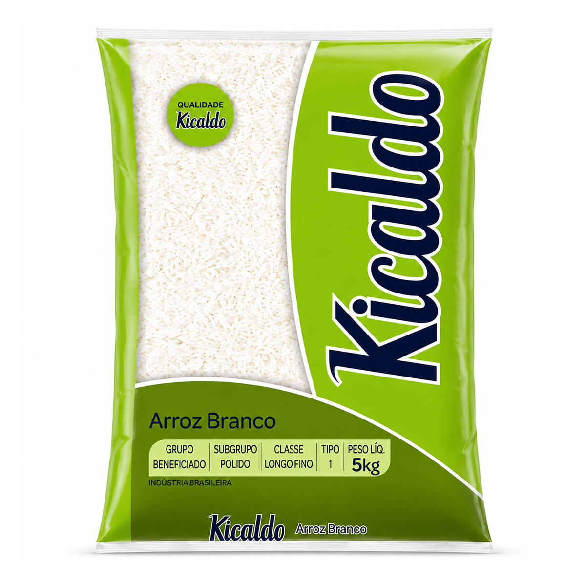 Arroz Branco Tipo 1 Longo Fino Kicaldo - 5kg