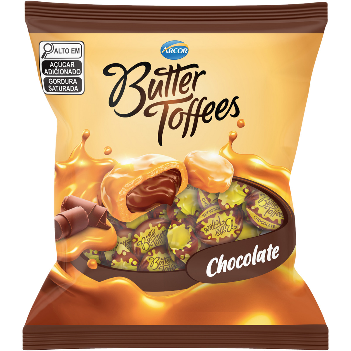 Bala de Leite Recheio Chocolate Pacote Arcor – 400g