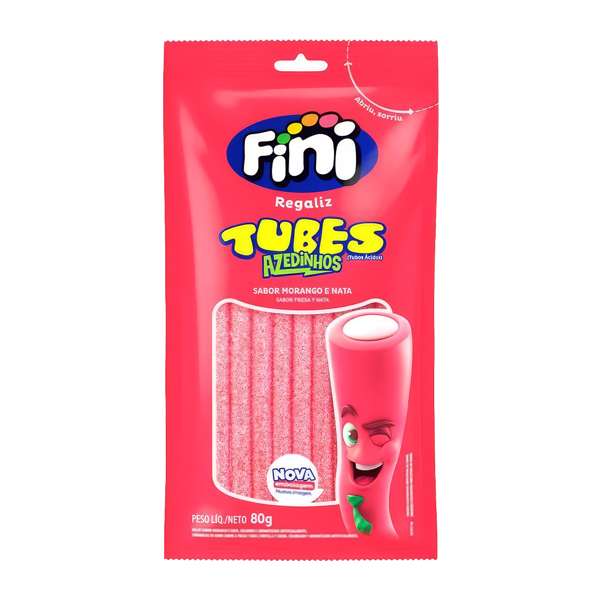 Bala Fini Sabor Morango Cítrico Tubes 80g