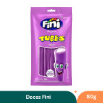 Bala de Goma Tubes Uva Pacote Fini – 80g