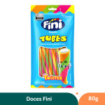 Bala de Goma Twister Tubes Frutas e Nata Fini Pacote 80g