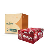 Bala Halls Morango Display 21 Unidades - 588g