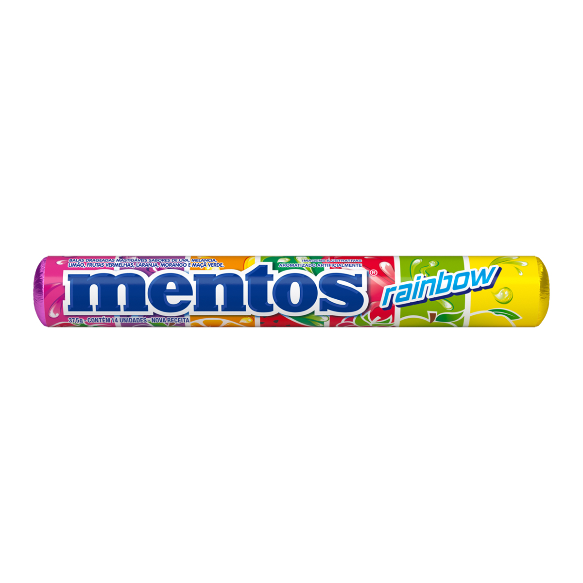 Bala Mentos Rainbow Stick Mentos 37,5g