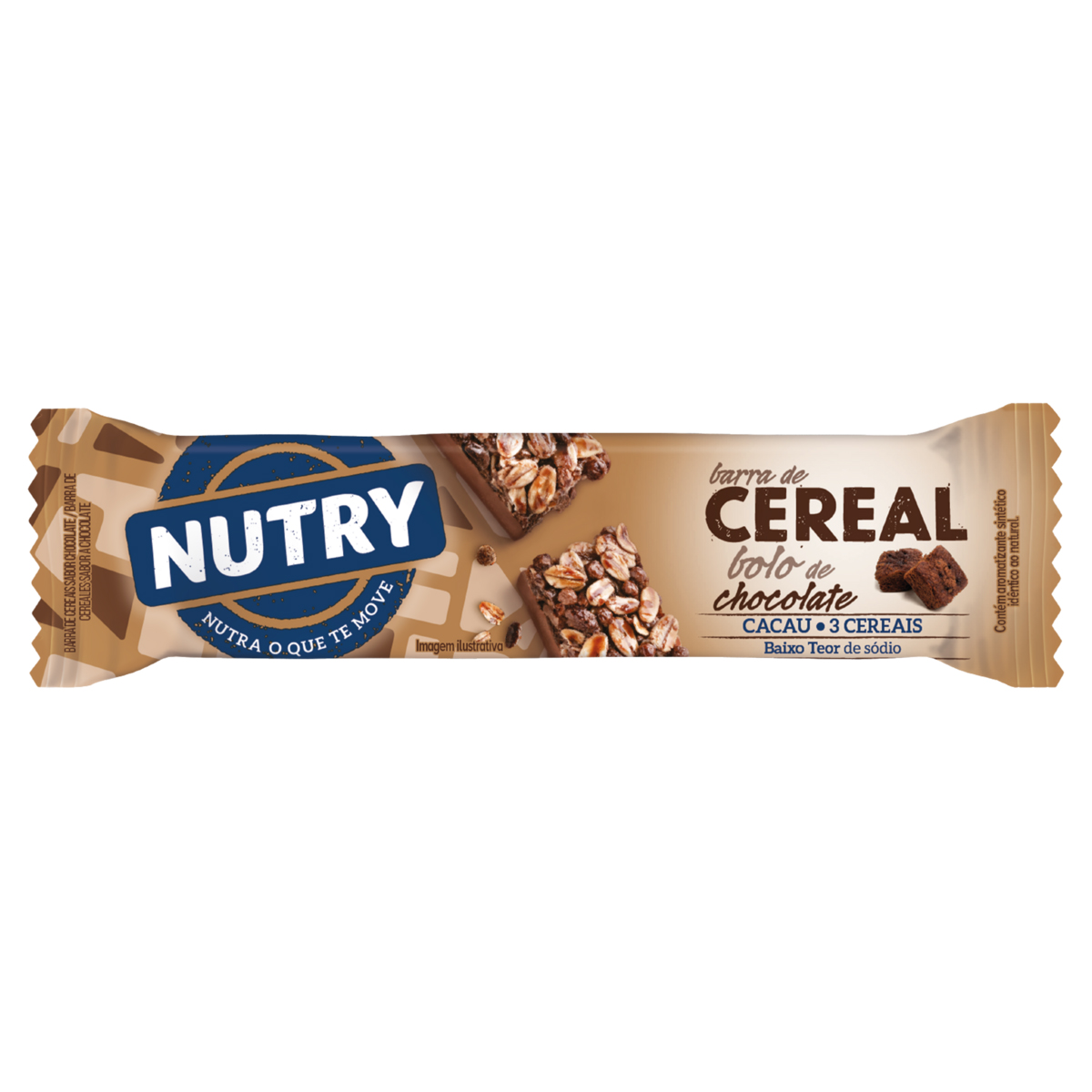 Barra de Cereal Bolo de Chocolate Unidade Nutry – 22g