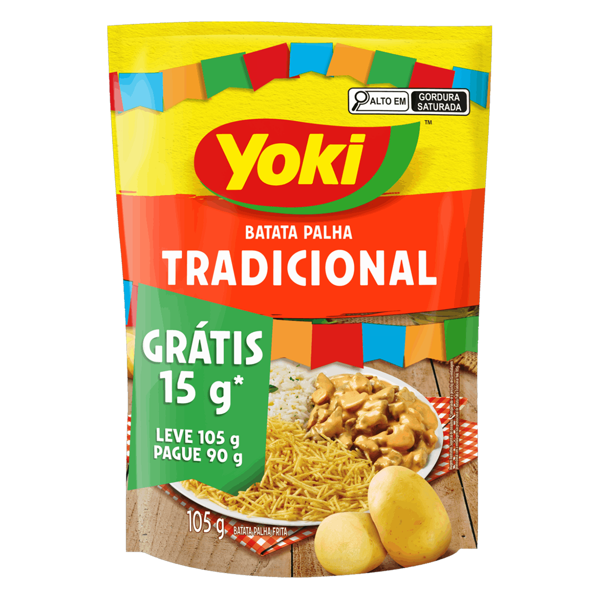 Batata Palha Yoki Tradicional Leve 105g Pague 90g