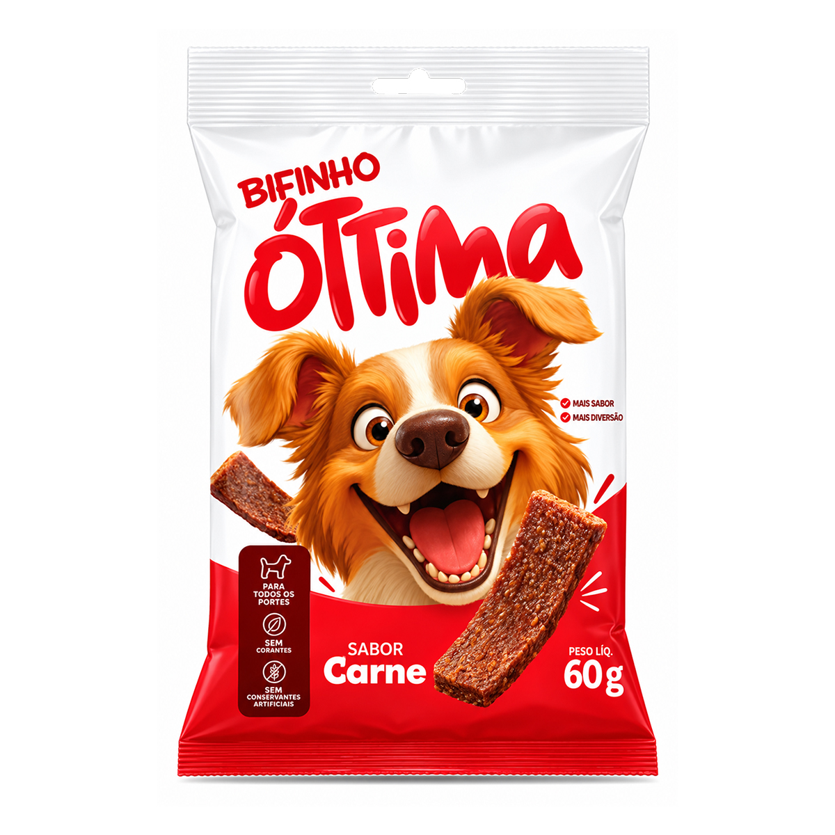Petisco Bifinho Carne para Cães Ottima – Pacote 60g
