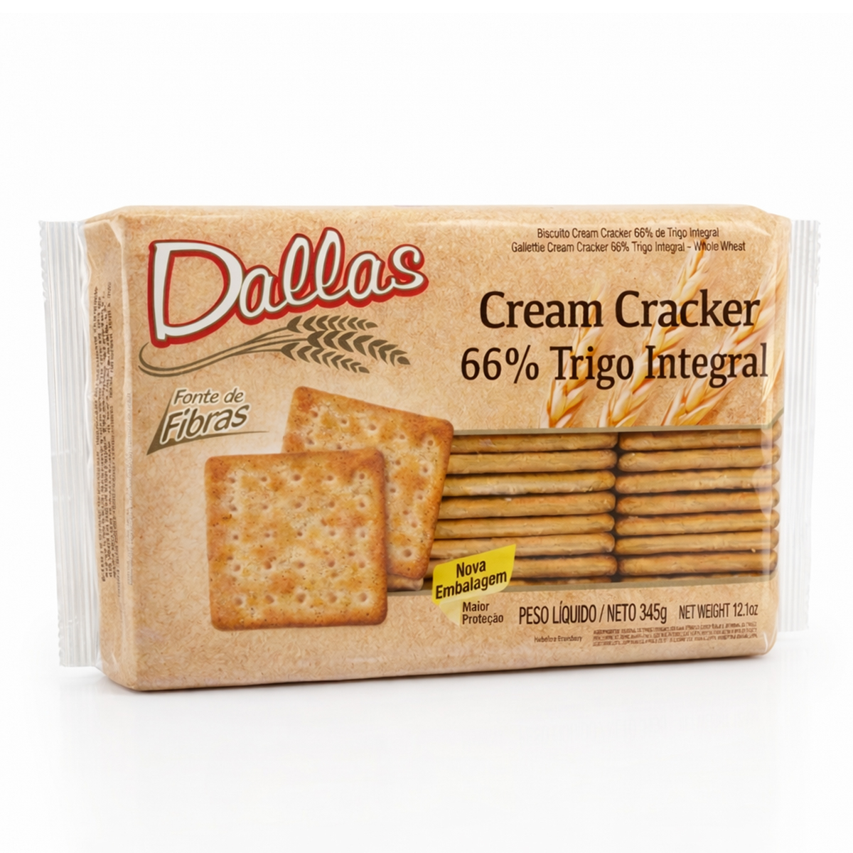 Biscoito Cream Cracker Integral Dallas - 345g