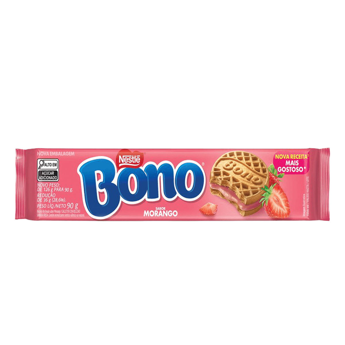 Biscoito Recheado Bono Morango Nestlé - 90g