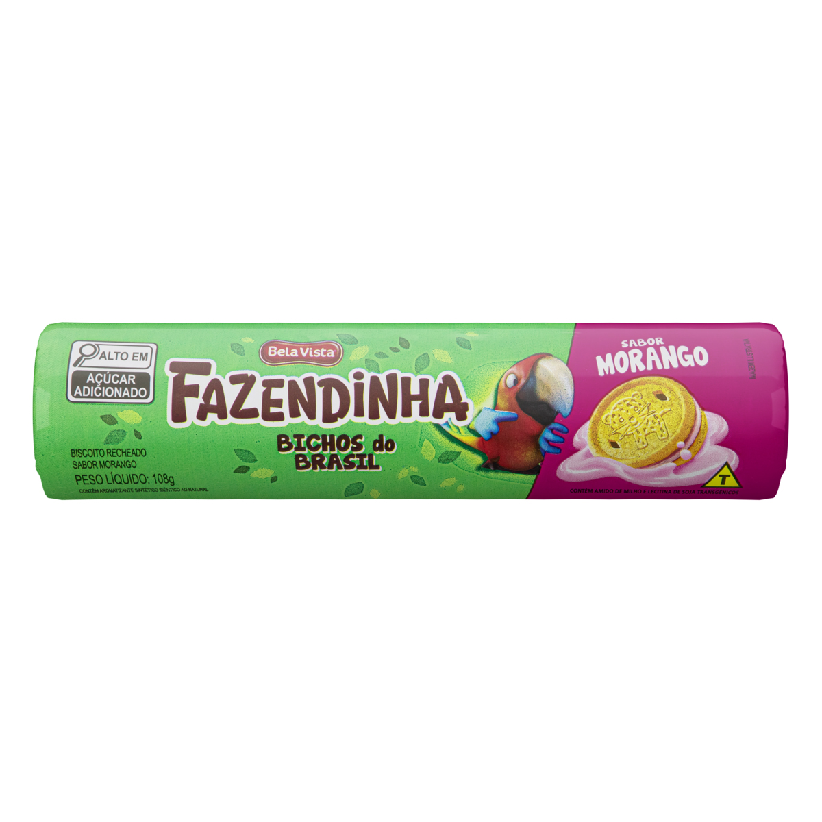 Biscoito Recheado Morango Fazendinha - 108g