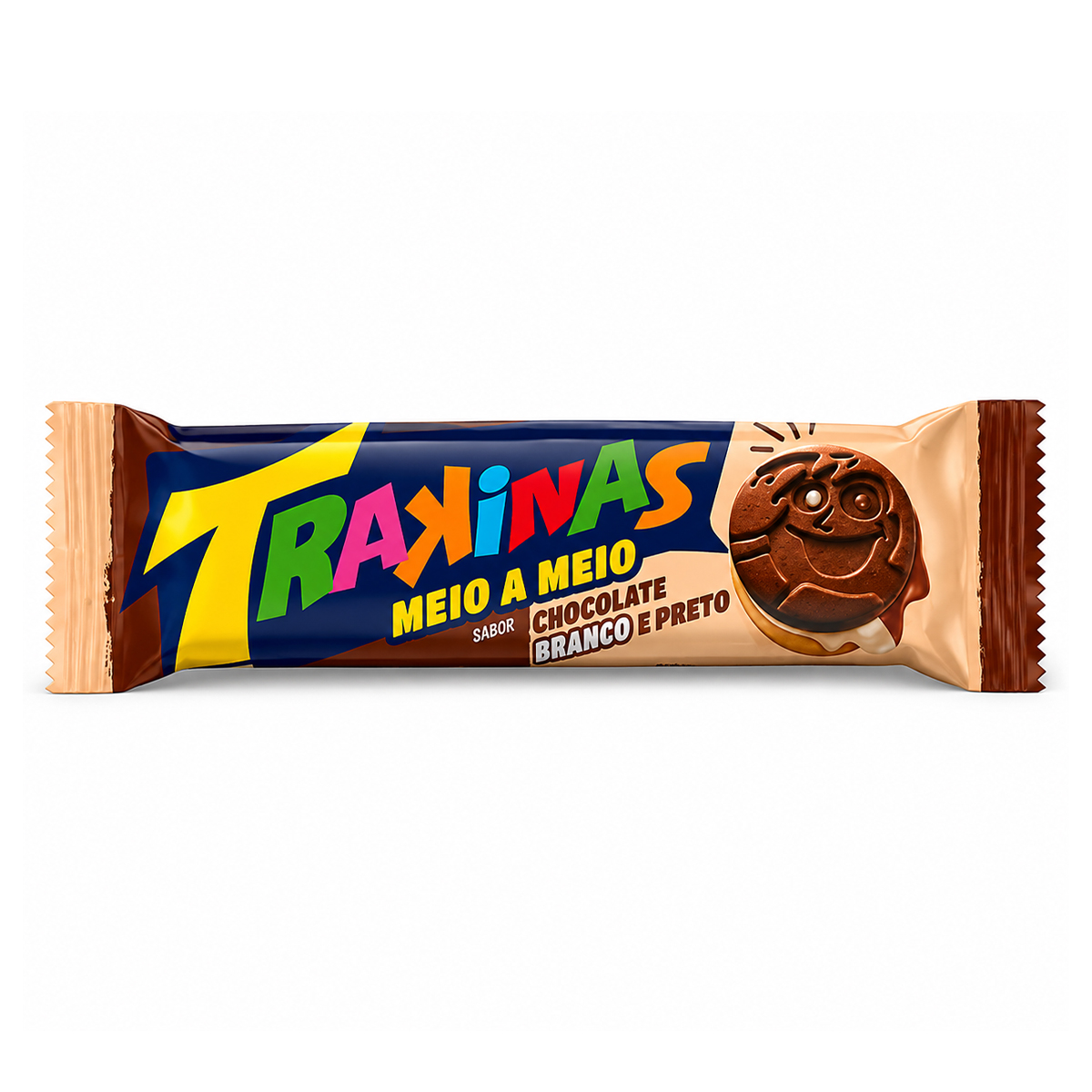 Biscoito Recheado Meio a Meio Pacote Trakinas Nabisco 126g