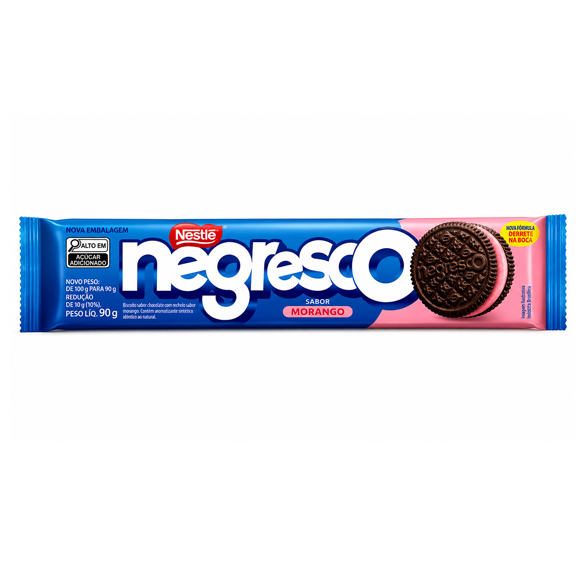 Biscoito Recheado Morango Pacote Negresco Nestlé – 90g