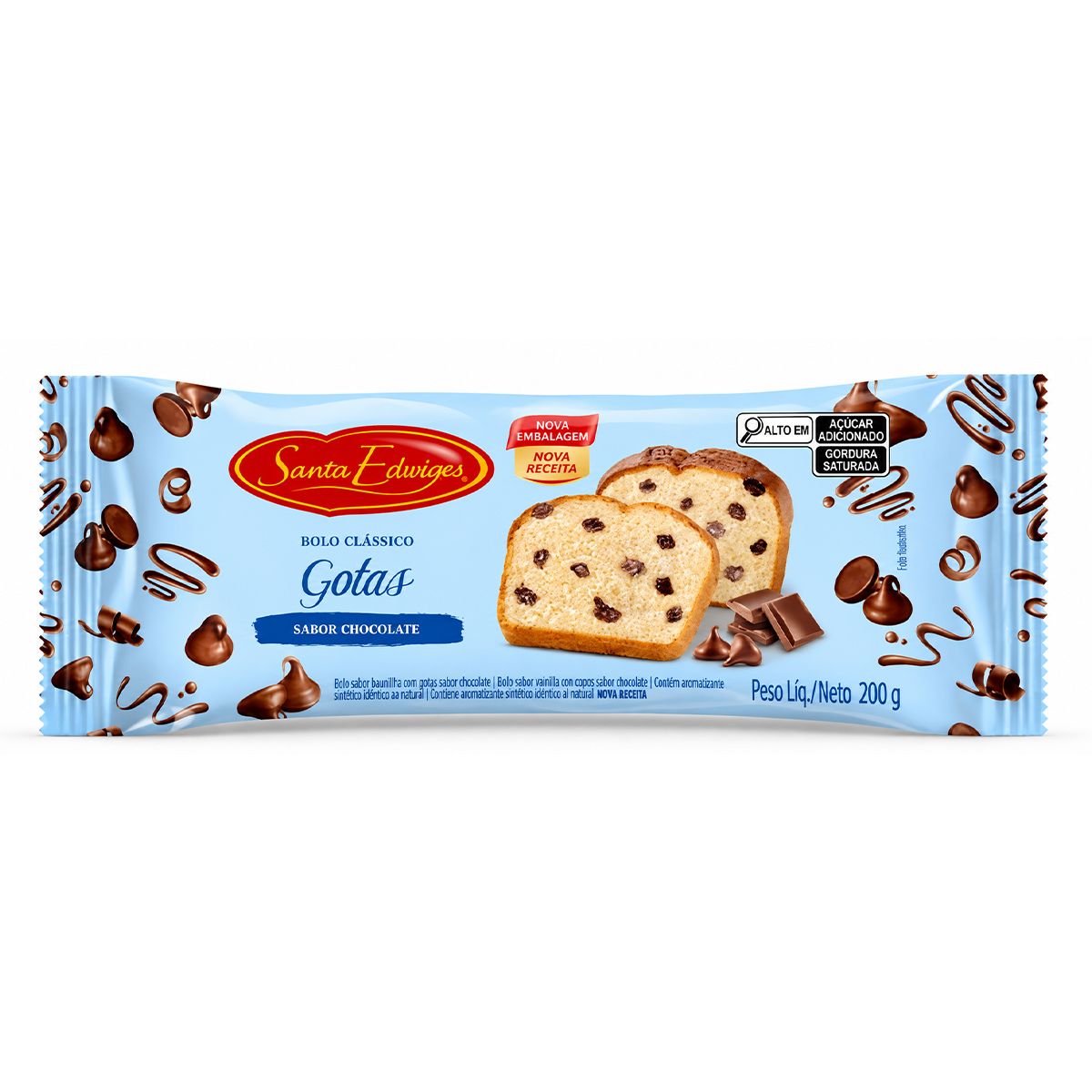 Bolo Baunilha com Gotas de Chocolate Santa Edwiges – 200g