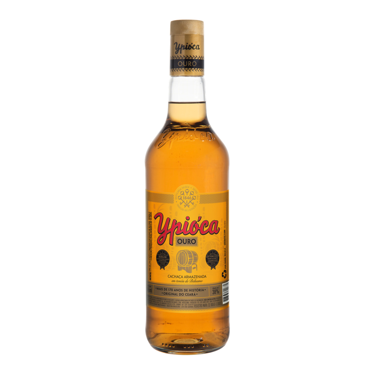Cachaça Ouro Sem Palha Garrafa Ypióca 965ml