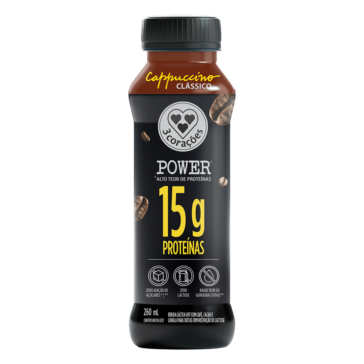 Cappuccino Pronto Whey 3 Corações - 260ml