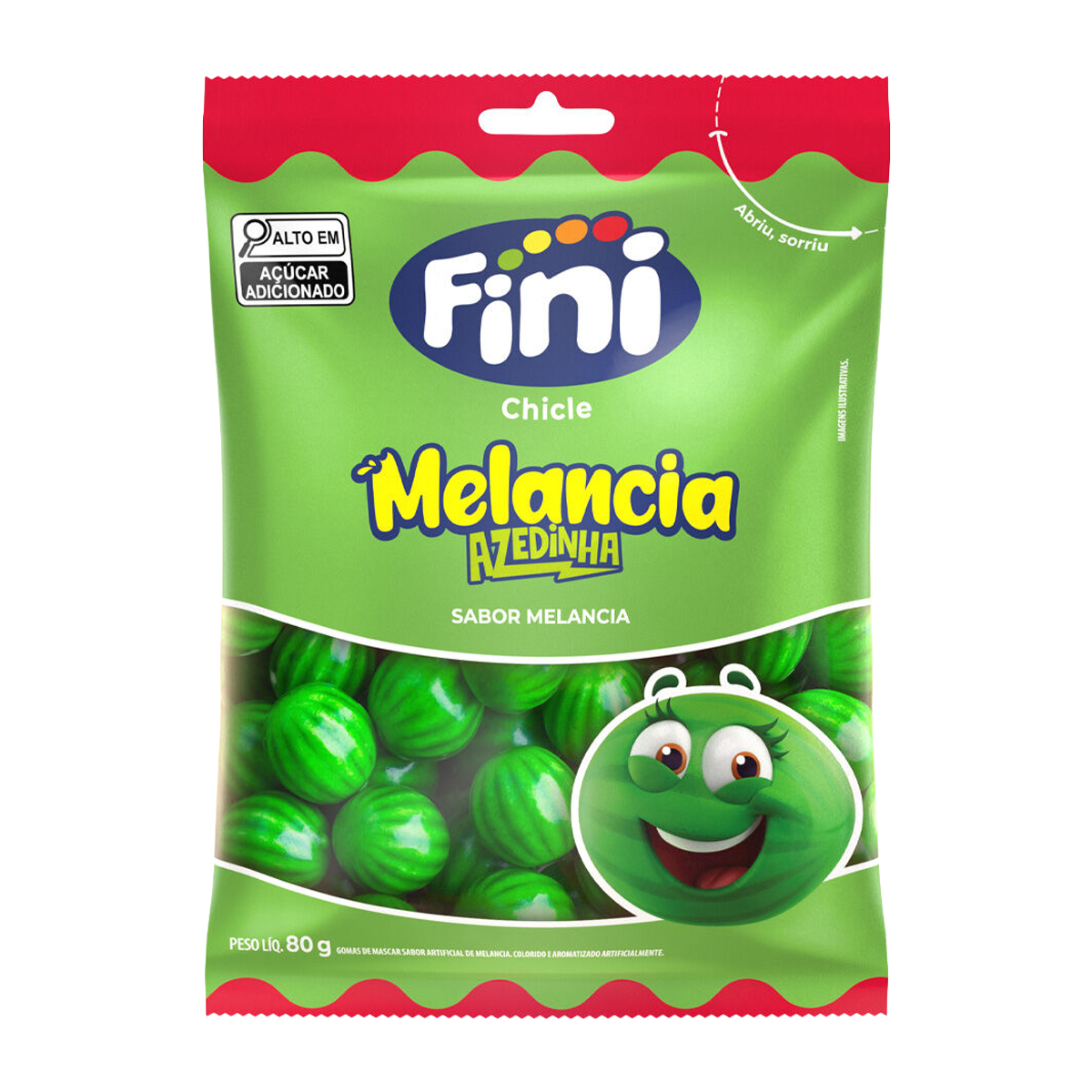 Chiclete Melancia Azedinha Pacote Fini – 80g