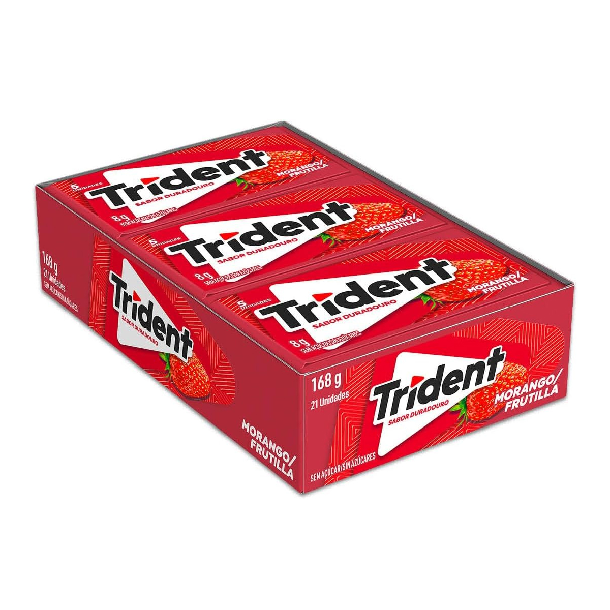 CHICLETE TRIDENT MORANGO 8G CX C/21