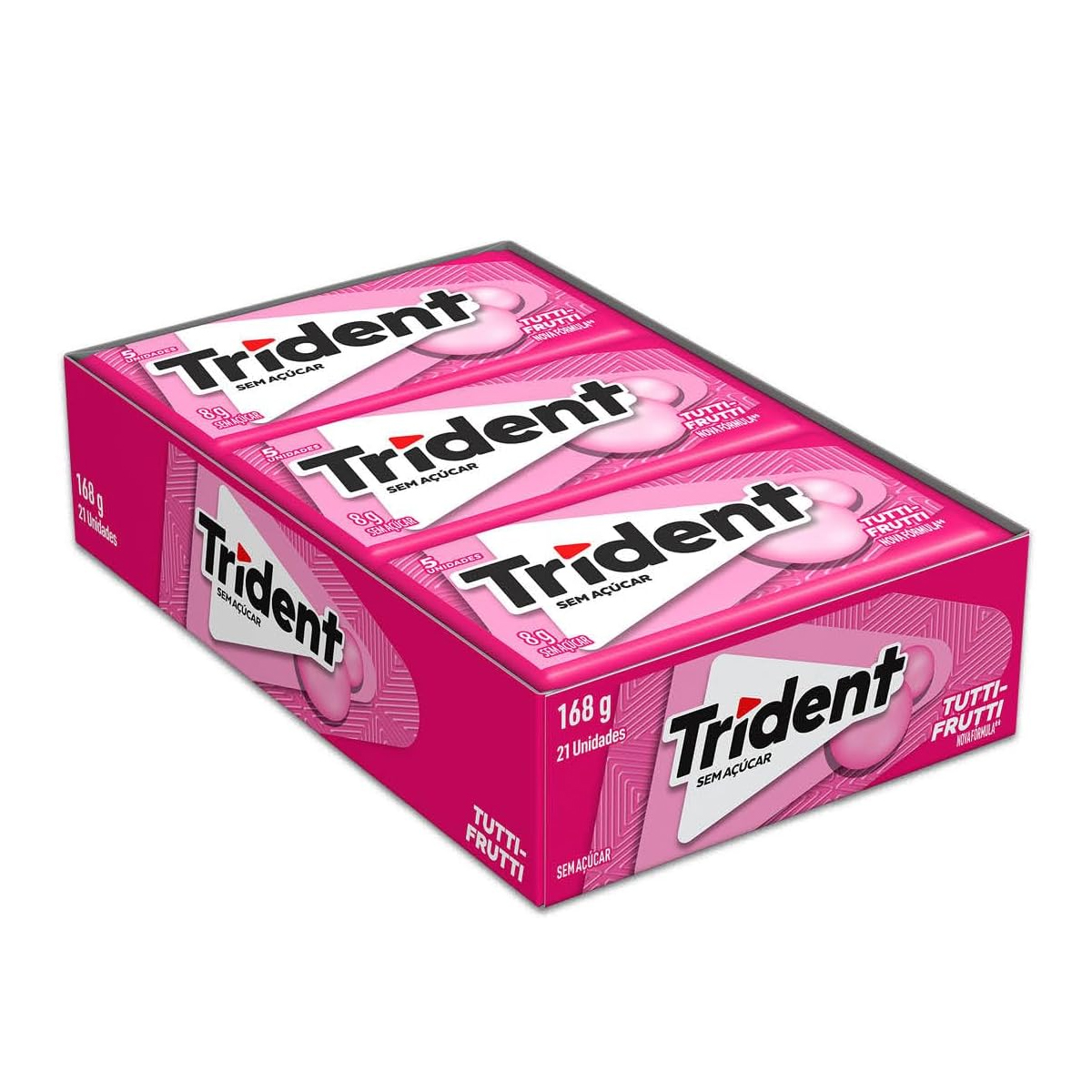 Chiclete Tutti-Frutti Caixa Trident 21 unidades 8 g