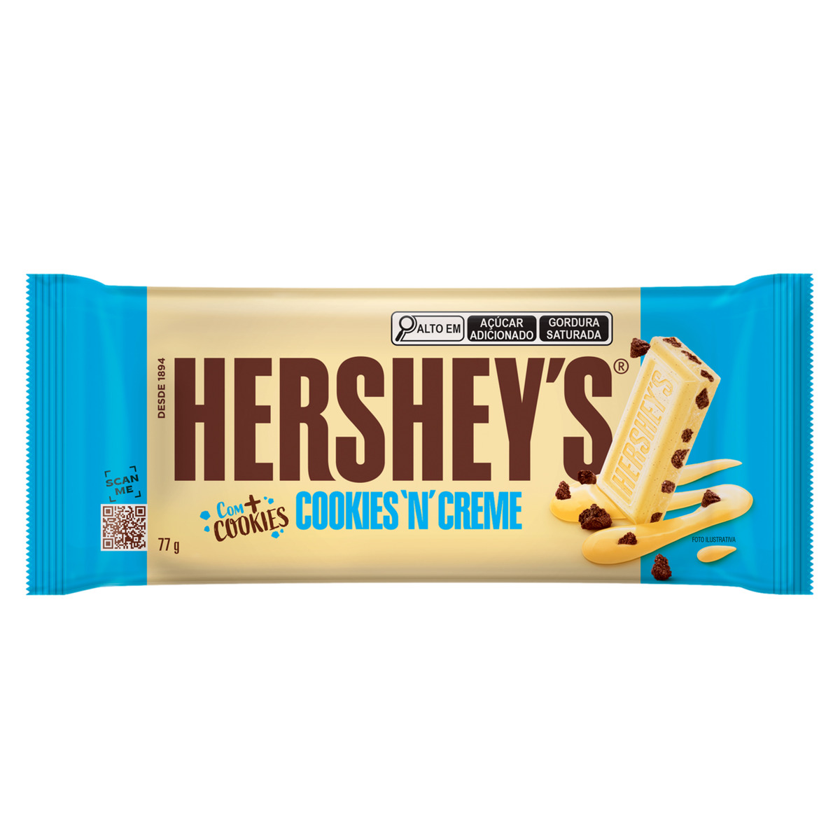 Chocolate Branco Cookies 'n' Creme Barra Hershey's 77g