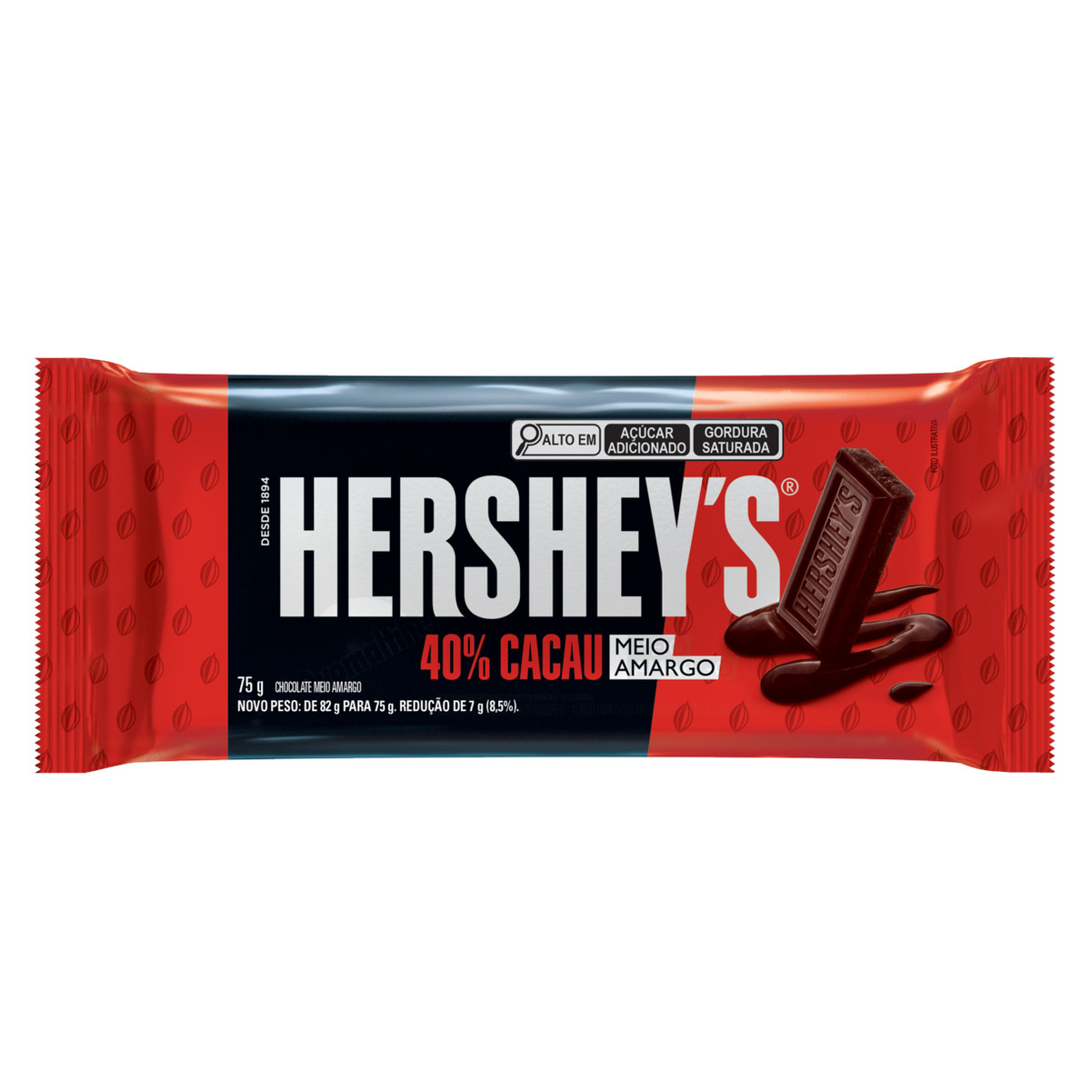 Chocolate Barra Meio Amargo 40% Hershey's – 75g