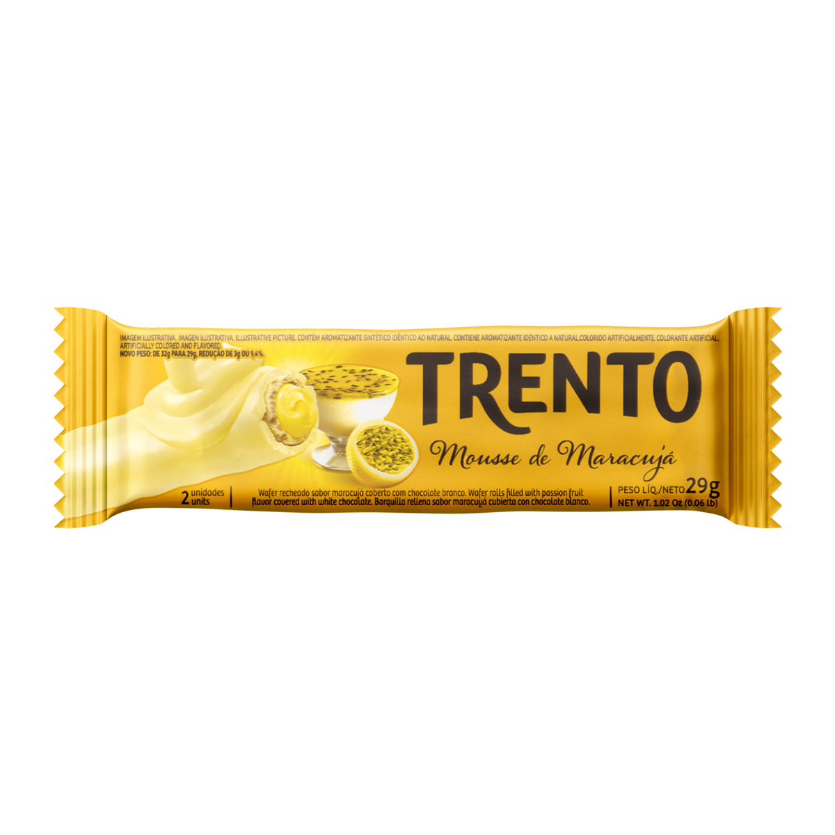 Chocolate Wafer Mousse de Maracujá Trento – 29g