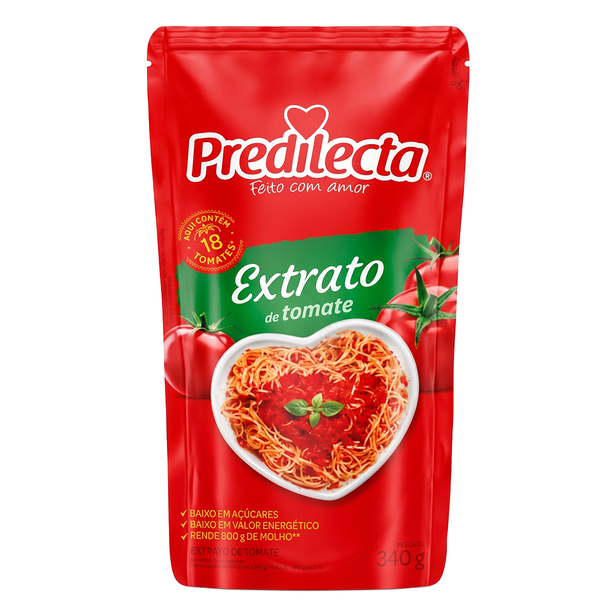 Extrato de Tomate Concentrado Sachê Predilecta – 340g