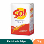 Farinha de Trigo Tradicional Sol Tipo 1 - 5kg