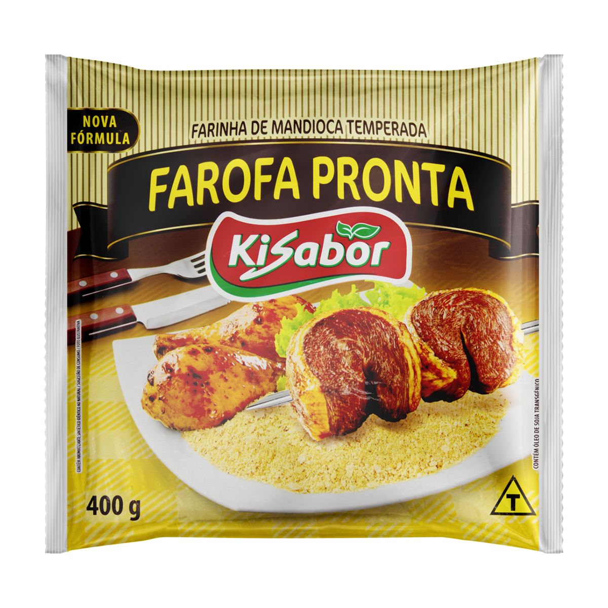Farofa Pronta de Mandioca Temperada Saco Kisabor – 400g