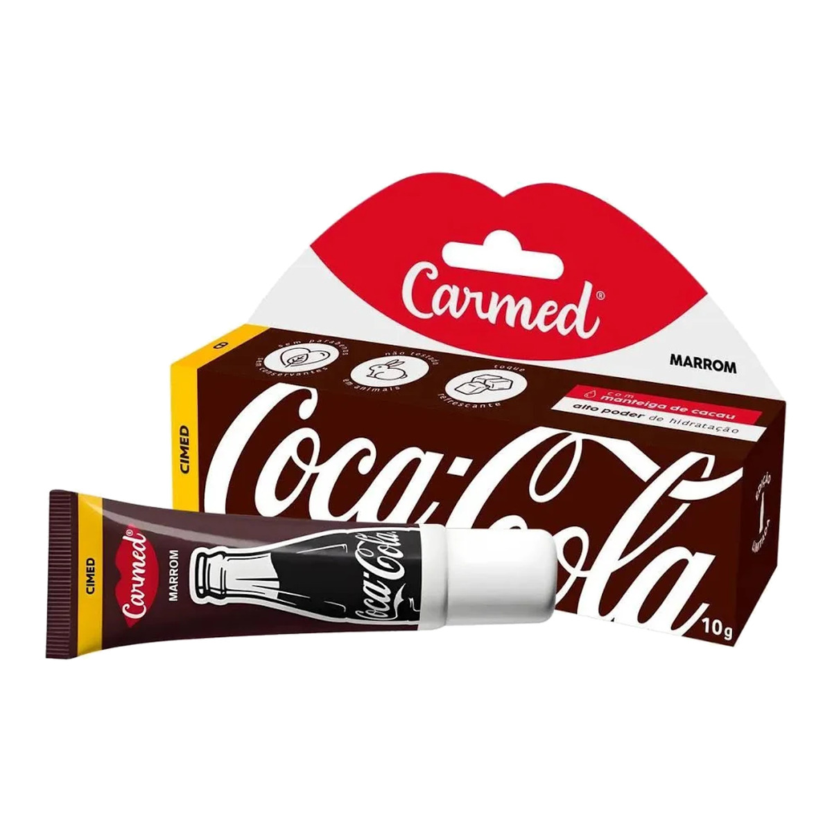 Hidratante Labial Creme Carmed Coca-Cola Marrom – 10g