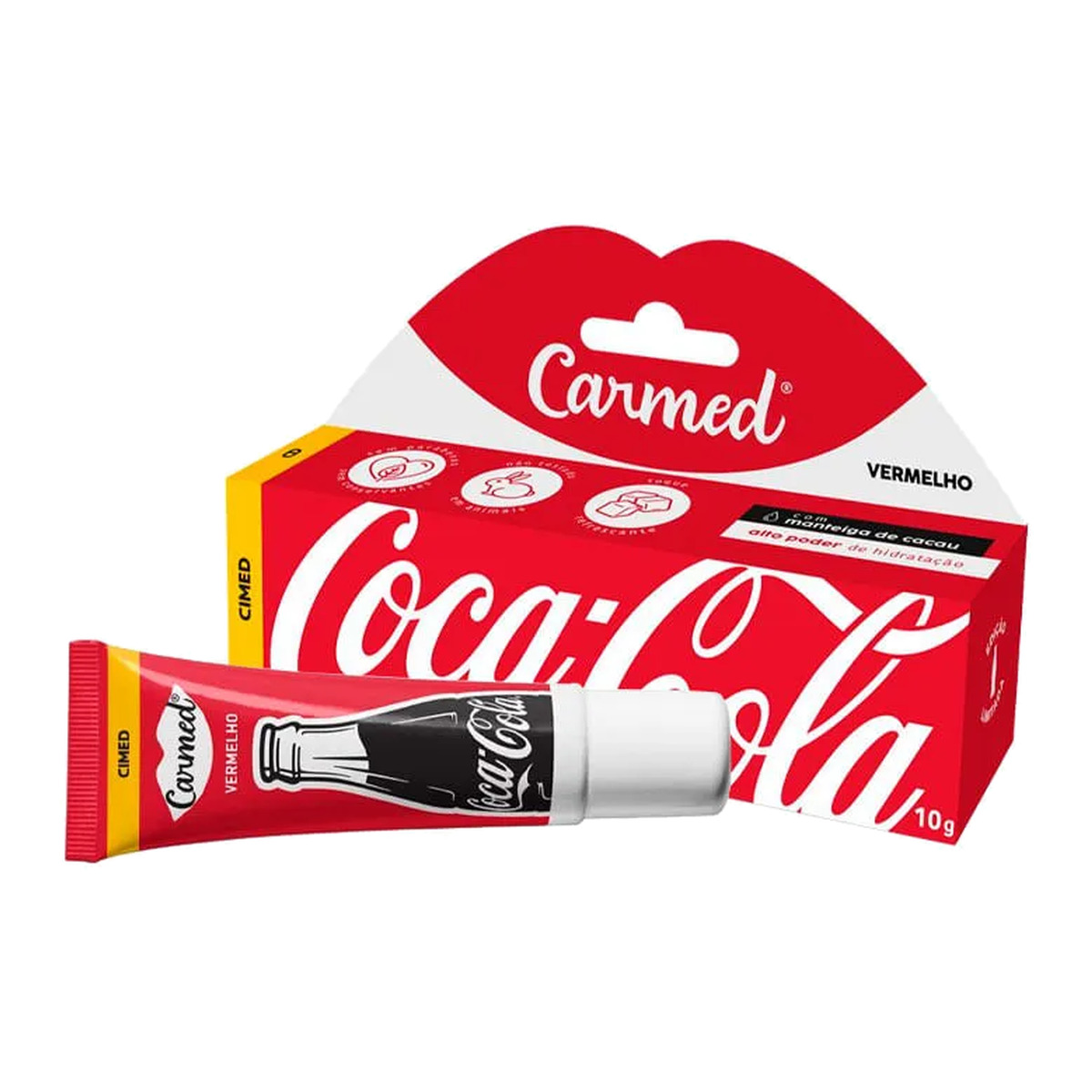 Hidratante Labial Carmed Coca-Cola Vermelho Creme – 10g