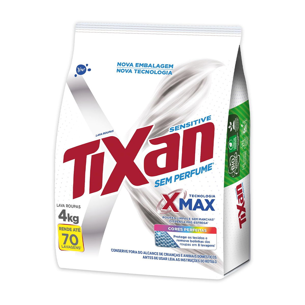 Lava Roupas em Pó Sensitive Sem Perfume Tixan Ypê - 4kg