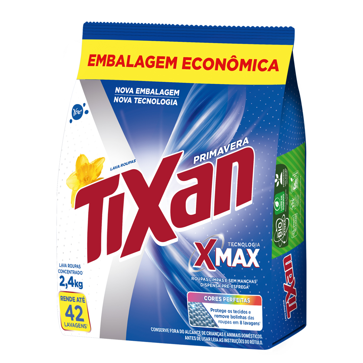 Lava Roupas em Pó Primavera Sachê Tixan Ypê – 2,4kg