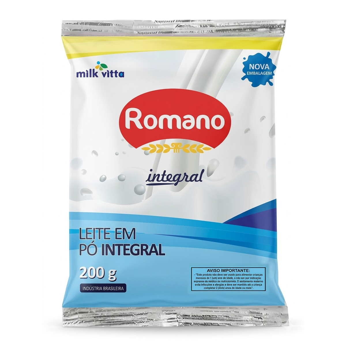 Leite em Pó Integral Sachê Romano – 200g