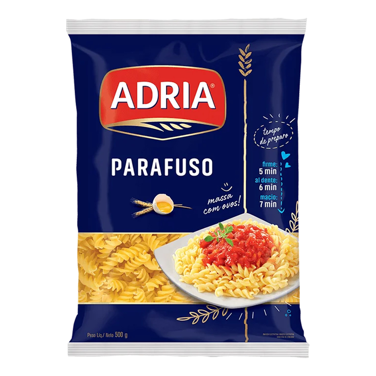 Macarrão Parafuso com Ovos Pacote Adria – 500g
