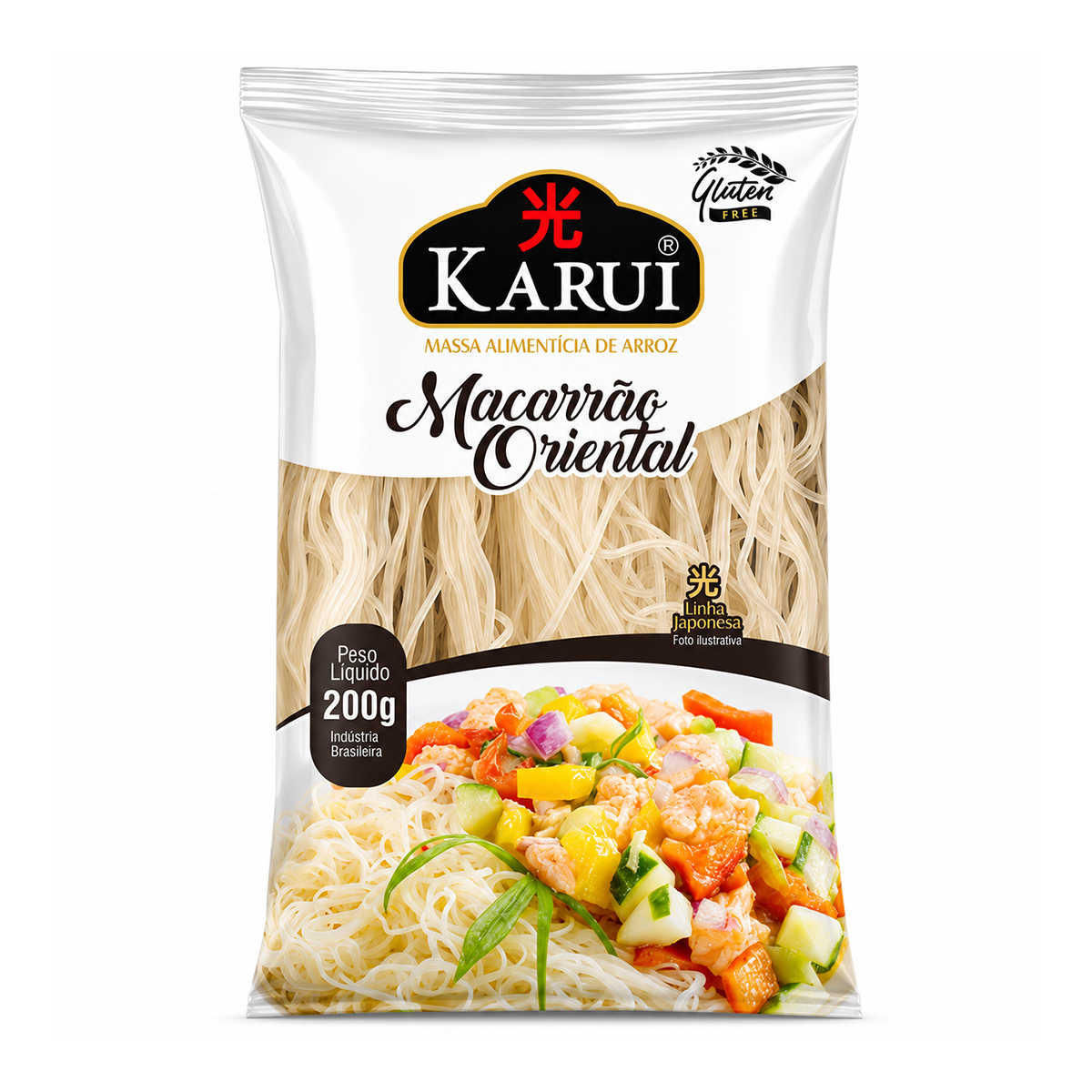 Massa Alimentícia de Arroz Macarrão Oriental Pacote Karui 200g