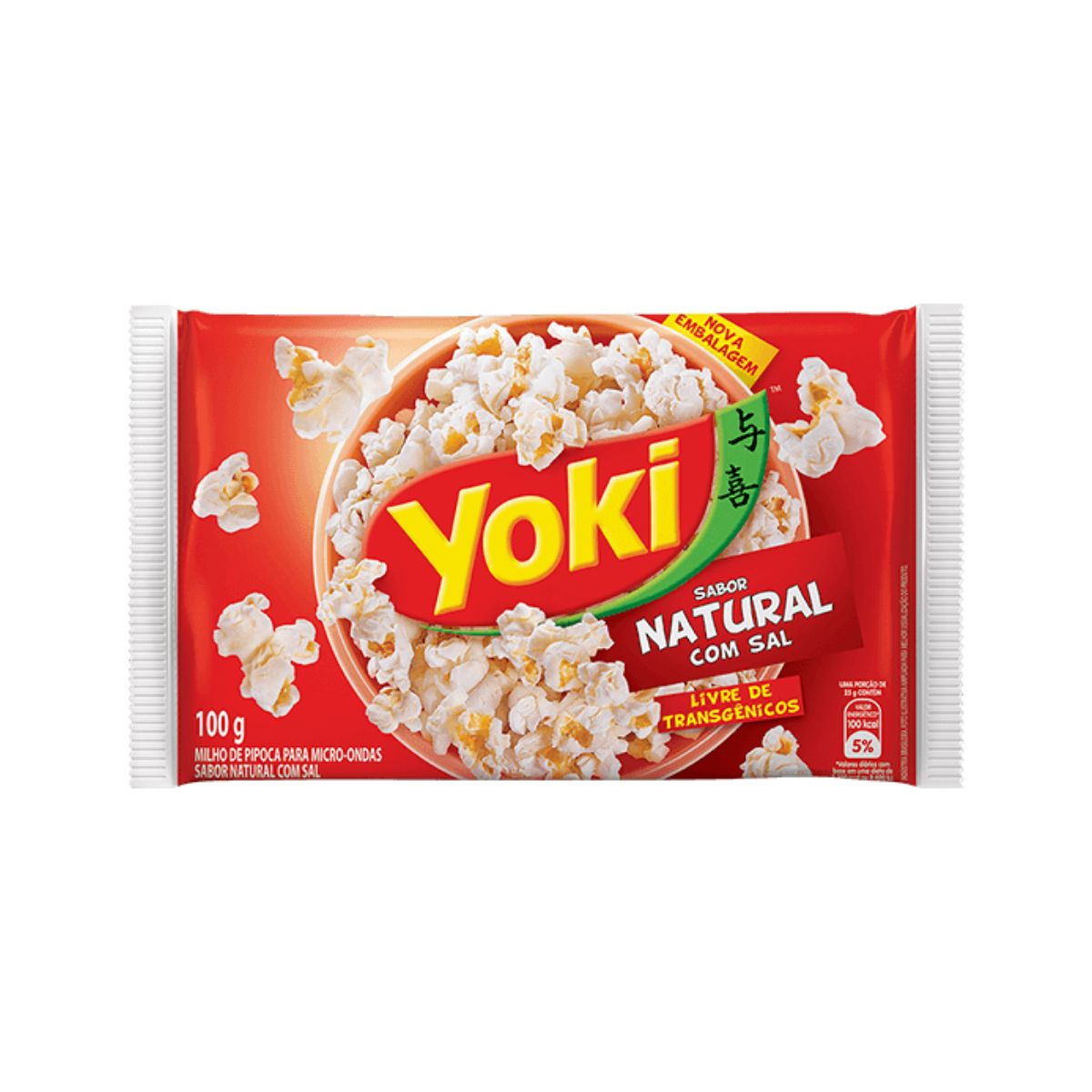 Milho de Pipoca para Micro-ondas Sabor Natural com Sal Yoki - 100g