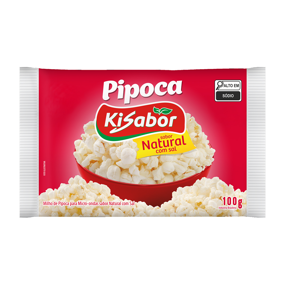 Pipoca para Micro-ondas Natural com Sal Ki Sabor - 100g