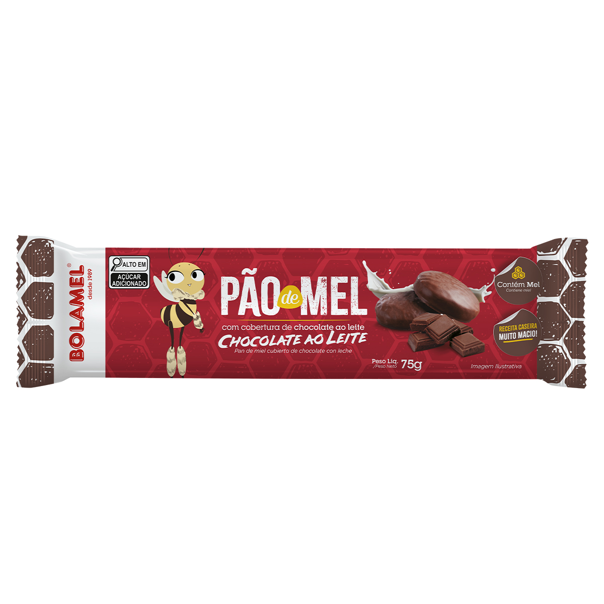 Pão de Mel Bolo Chocolate ao Leite Bolamel – 75g