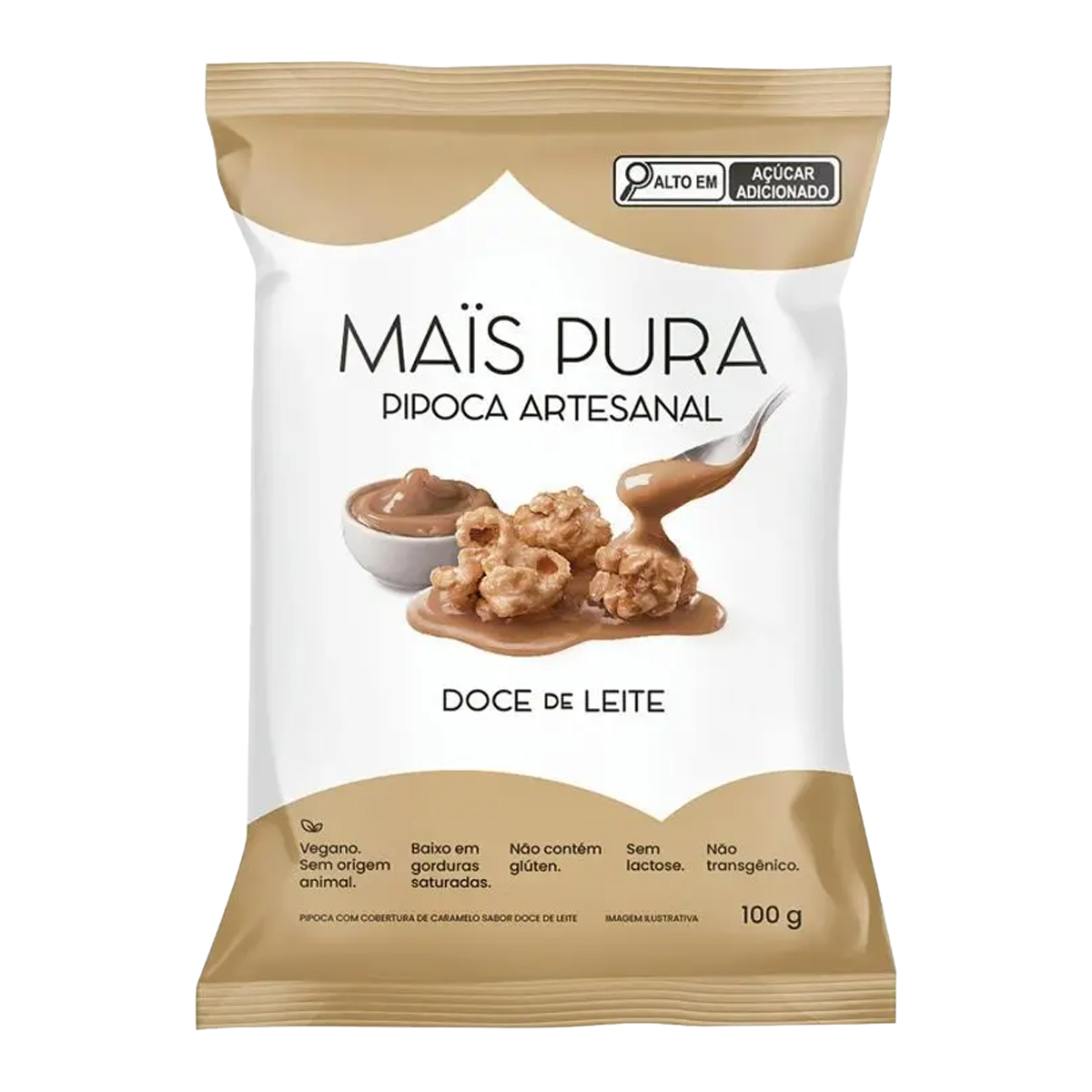 Pipoca Artesanal Doce de Leite Pacote Mais Pura – 100g