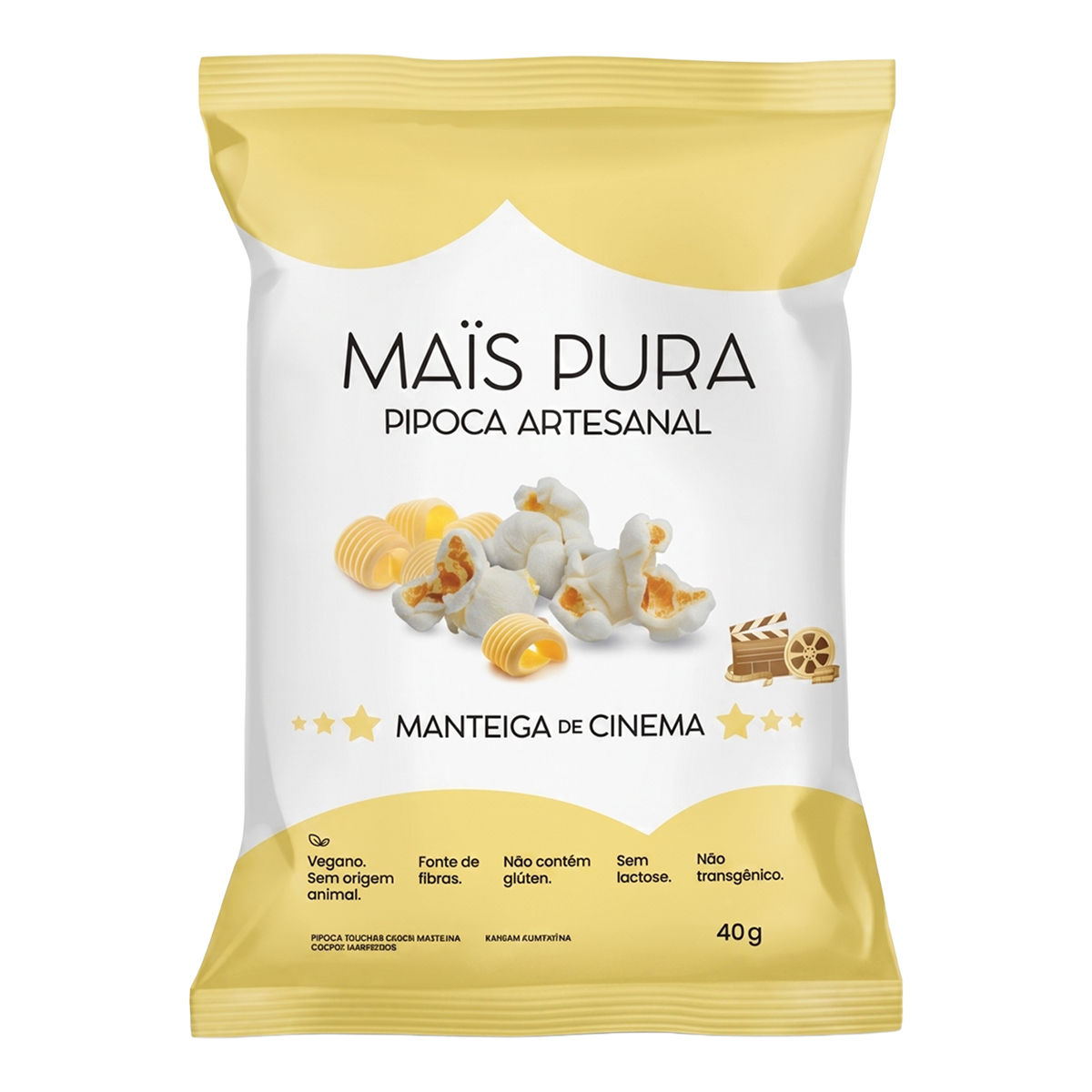 Pipoca Artesanal Manteiga de Cinema Pacote Mais Pura 40g