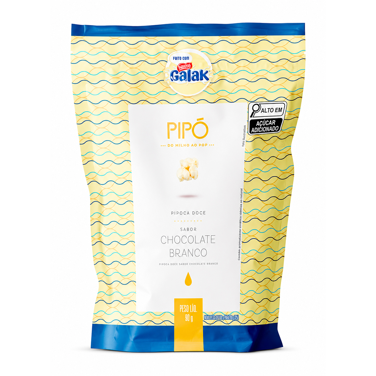 Pipoca Gourmet Chocolate Branco Galak Pipo Croc – 90g