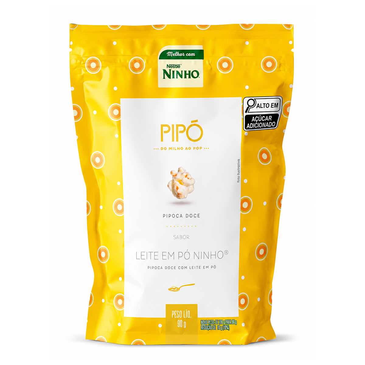 Pipoca Gourmet Leite Ninho Pacote Pipo Croc – 90g